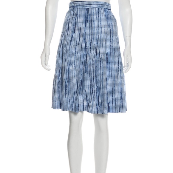 TORY BURCH COTTON PLEATED SKIRT - Picture 1 of 5